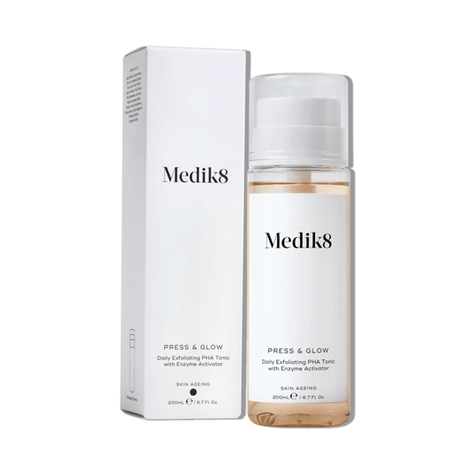 Medik8 Press & Glow švelniai eksfolijuojantis tonikas - Junora Beauty Lab
